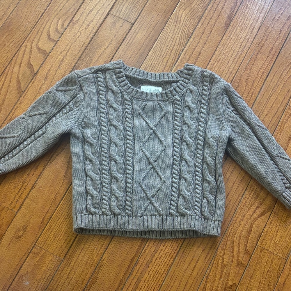 Cozy Cable Knit Kids Sweater - Gray